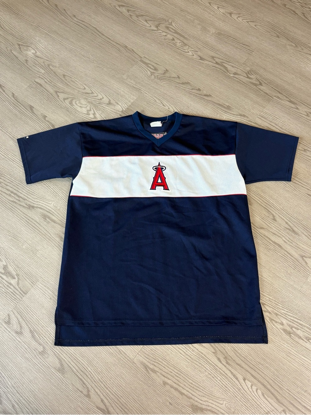 Majestic Navy, White & Red Los Angeles Angels Short Sleeve Jersey